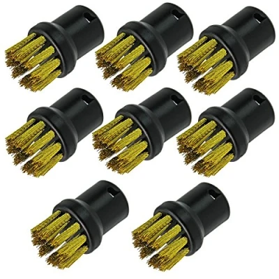 Image of SPARES2GO Brass Wire Brush Nozzles for Karcher Steam Cleaner (Pack of 8)