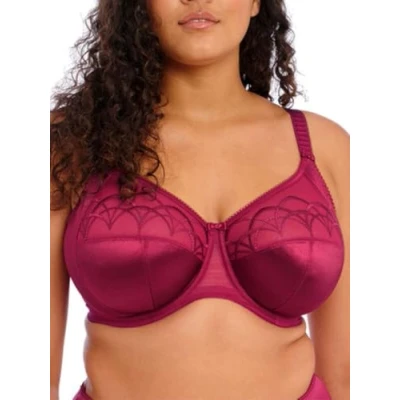 Image of Elomi Women&#039;s Cate Underwire Full Cup Banded Bra Coverage, Sheer, Berry, 36F
