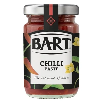 Image of BART Red Chilli Paste Jar Hot Ideal for Indian Curries &amp; Mexican Stews Spicy Heat Vegan Gluten Free (6x95g Bulk Buy Set)