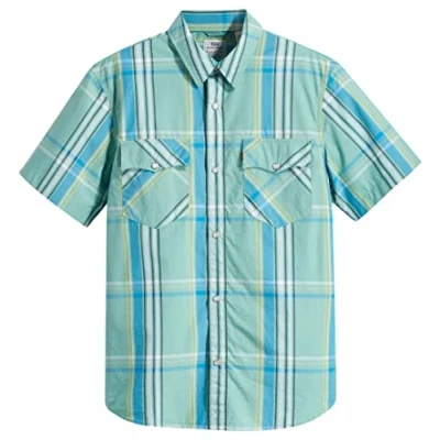 Image of Levi&#039;s Men&#039;s Ss Relaxed Fit Western Shirt, Waab Plaid Mustard Olive, S