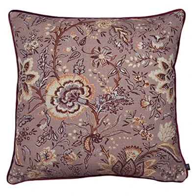 Image of Prestigious Textiles Apsley Floral Piped Feather Filled Cushion Rose Cotton One Size