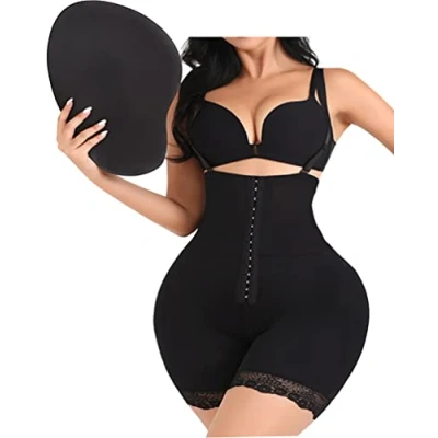 Image of Jengo Women Butt Lifter Padded Pants Hip Enhancer Pads Underwear Shorts Shapewear Tummy Control Knickers Body Shaper Lift Black