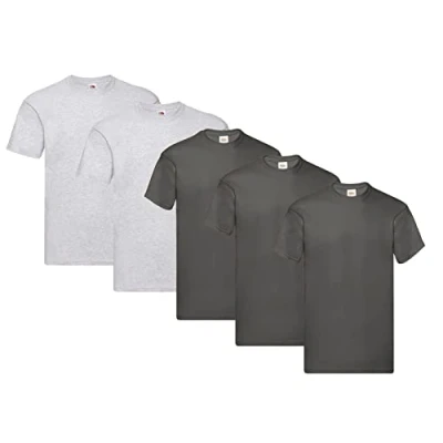 Image of Fruit of the Loom Men&#039;s Original T Shirt (Pack 1), 3graphite 2 grey + 1 Hl purchase notepad, 3XL