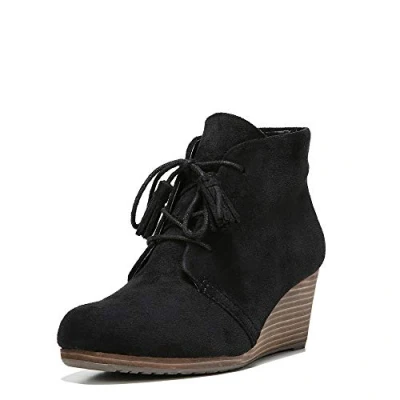 Image of Dr. Scholl&#039;s Shoes Women&#039;s Dakota Ankle Boot, Black Microfiber Suede, 4 UK