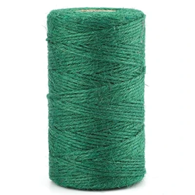 Image of KINGLAKE 100m Garden Twine String Green, 2mm Jute Craft for Crafts, Gift wrapping,Gardening,Packing,Christmas Decoration
