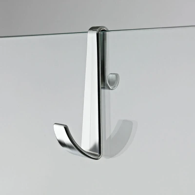 Image of Nuie ACC003 ǀ Modern Bathroom Wetroom Enclosure Hook Frameless, 115mm x 75mm, Chrome