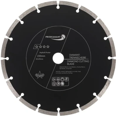 Image of PRODIAMANT diamond cutting disc 230 mm 9 inch x 22.2 abrasive for asphalt, screed, lightweight concrete, fresh sandstone and fireclay