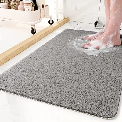 Image of Shower Mat, 60x90cm Large Anti Mould PVC Loofah Bath Mat for Bathroom Wet Area Tub, Non Slip Inside Floor Mats, Quick Drying