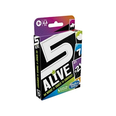 Image of Hasbro Gaming 5 Alive Card Game for Kids Fun The Whole Family 2 to 6 Players Age: 8+