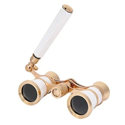 Image of Opera Binocular, Glasses Telescope 3X25 Theater Mini Binocular Concert Portable Compact Lightweight, with Handle for Adults Kids Women Girls in Musical(white)