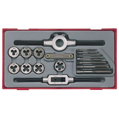 Image of Teng TTTD17 Rethreading Tap &amp; Die Set, 17 Piece TENTTTD17