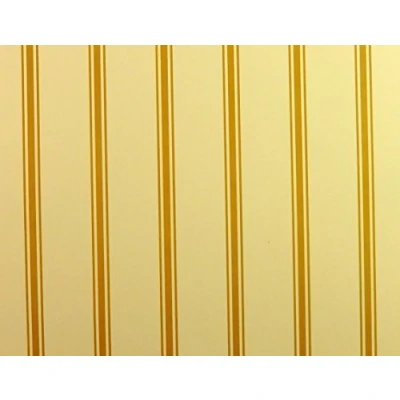 Image of Melody Jane Dolls House Miniature Print 1:12 Scale Gold Cream Regency Stripe Wallpaper