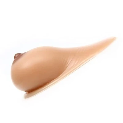 Image of Surrycee Teardrop Shaped Silicone Breast Forms Mastectomy Crossdresser False Boobs Transgender Self Adhesive Prosthesis Bra Enhancers Inserts,Suntan,B Cup (600g/Pair)
