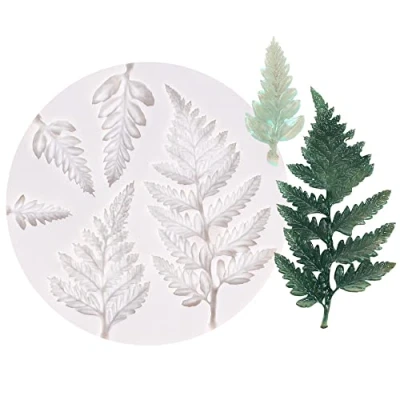 Image of Leaf Silicone Mold Rose Flower Fondant Molds DIY Cake Decorating Tools Sugarcraft Candy Resin Clay Chocolate Gumpaste Moulds (3.8 x 3.8 0.24 inches)