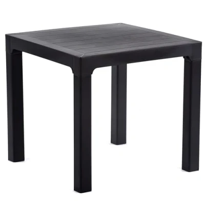 Image of BrackenStyle Arizona Thebe 80x80cm Square Polypropylene Dining Table Anthracite (Smooth)
