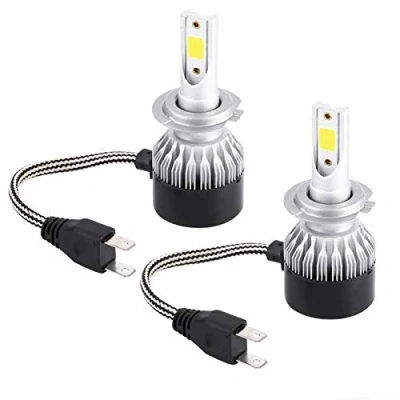 Image of EBTOOLS Car Headlight, 2pcs Super Bright Auto Mini LED Headlight Kit Headlamp Bulbs Universal Bulb Kits 55W 6000K Replacement for H7