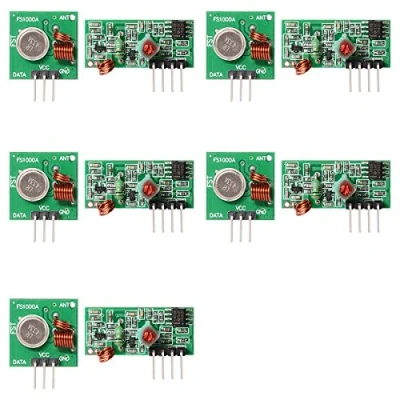 Image of Sun3drucker 5Pcs 433Mhz RF transmitter with receiver kit for Arduino ARM MCU wireless