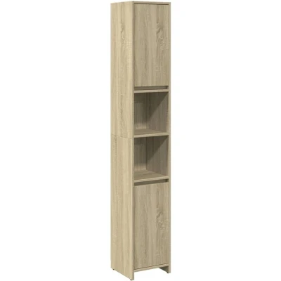 Image of vidaXL Bathroom cabinet 30x30x183 cm chipboard sonoma oak