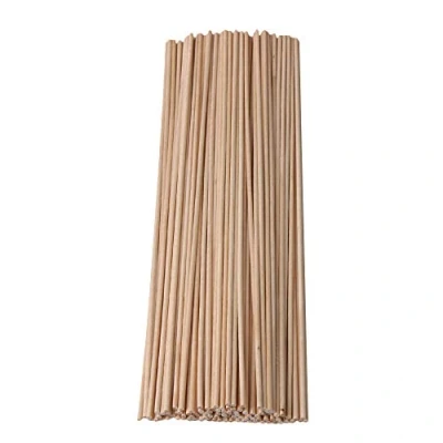 Image of BQLZR 30cm Length 3mm Dia Round Birch Wood Sticks Wooden Dowel Rods for Lollies Craft Building Architectural Model Pack of 100
