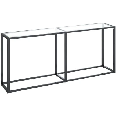 Image of vidaXL Console Table Transparent 180x35x75.5cm Tempered Glass
