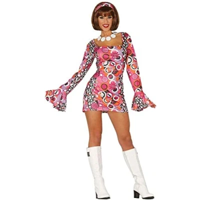 Image of Adult Disco Diva Costume 60s 70&#039;s Hippie Fancy Dress (Women: 12 14)