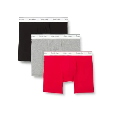 Image of Calvin Klein Boxer Brief 3 PK Men&#039;s, GREY (EMPOWER/GREY HEATHER/BLACK), L