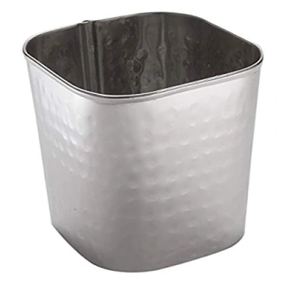 Image of American Metalcraft FCH325 Square Hammered Fry Cup, Stainless Steel, 18 oz. Capacity, 3 5/8&quot; Height, Width, Length