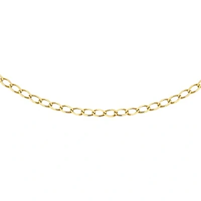Image of CARISSIMA Gold Unisex 9 ct Yellow 2.2 mm Diamond Cut Flat Curb Chain Necklace of Length 51 cm/20 Inch