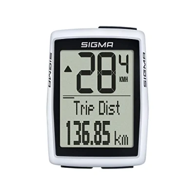Image of SIGMA SPORT BC 12.0 WR Wired Bike Computer with Numerous Functions, for All Cycling Adventures, Easy to Use Large Buttons and a Clear Display, White