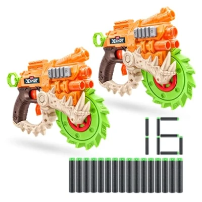 Image of XSHOT Insanity HorrorFire Reaper X Twin Pack by Zuru with 16 Darts, Air Pocket Technology Darts and Dart Storage, Outdoor Toy for Boys Girls, Teens Adults
