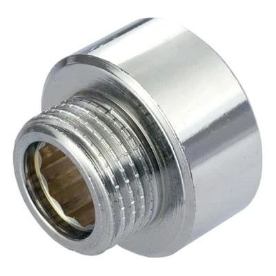 Image of Round Female x Male Pipe Connection Reduction Fittings Chrome 3/4 1/2 BSP