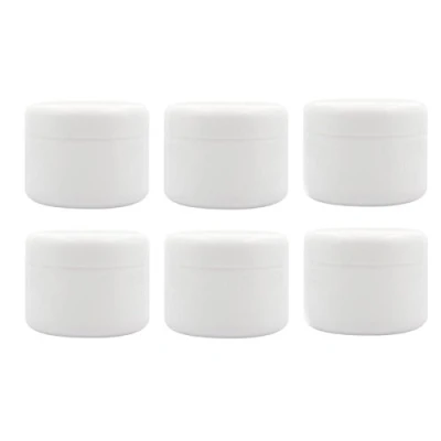 Image of Ericotry White Plastic Jar with Dome Lid 8 Oz (250g) Refillable Make up Cosmetic Jars Empty Face Cream Lip Balm Lotion Storage Container Pot Case (Pack of 6)