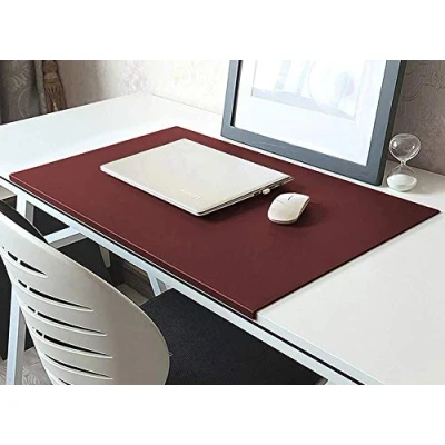 Image of Leather Writing Pad, Edge Desk Large Mouse Table Protector, Office Waterproof Mat, Non Slip Pad Protector,60x40cm,Wine red