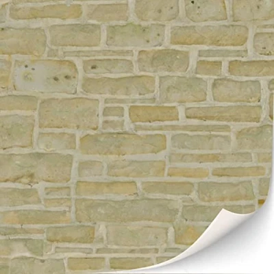 Image of 3 Sheets Self Adhesive Wall Cladding for Dollhouse 1:12 Scale (Limestone)