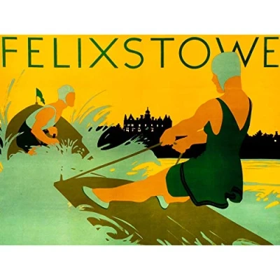 Image of Wee Blue Coo Vintage Advert Travel Felixstowe, Lner New Fine Art Print Poster Picture 30X40 Cms Cc4848
