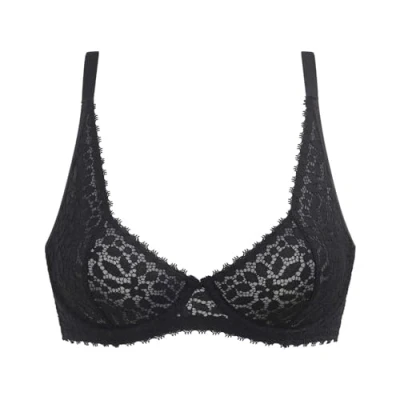 Image of DIM Women&#039;s Underwire with Lace x1 Bra, Black, 34D