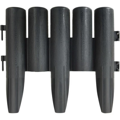 Image of vidaXL Lawn Edgings 36 pcs Anthracite 10 m PP