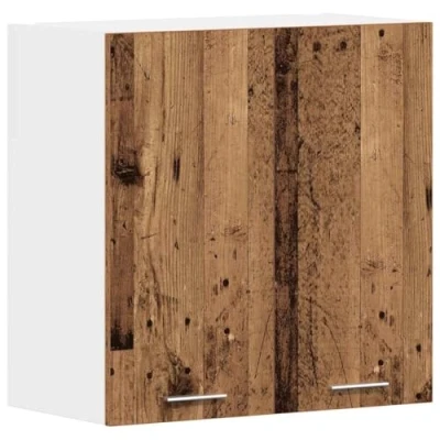 Image of vidaXL Kitchen Wall Cabinet Old Wood/Brown, Engineered Wood Space Saving Storage Unit with Practical Doors 60x31x60 cm