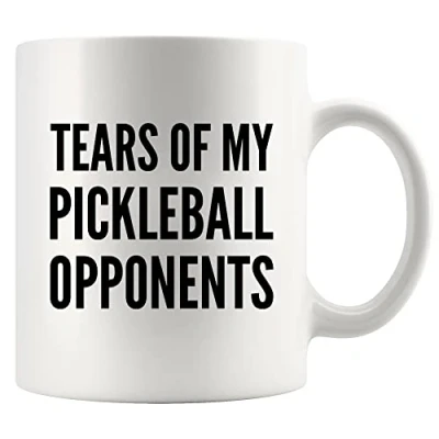 Image of Panvola &#039;Tears of My Pickleball Opponents &#039; Gifts Sports Player Coffee Mug Ceramic Cup Novelty Drinkware 11 oz White (11 oz)
