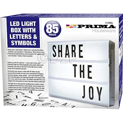 Image of LED Light Message Display Box with Letters Symbols Word Wedding Party Cinematic (41296c 85pcs Letter)