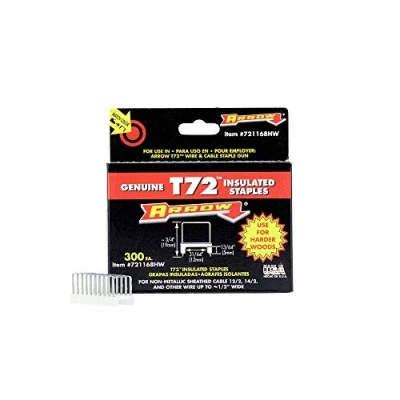 Image of Arrow A721168HW Insulated Staples, T72HW, 5 mm x 12 (Pack of 300),Silver