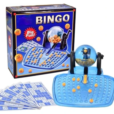 Image of ADEPTNA Classic Bingo Game Set with 48 Cards, 90 Numbered Balls,100 Chips and Ball Dispenser Fun Family Entertainment for Parties &amp; Christmas