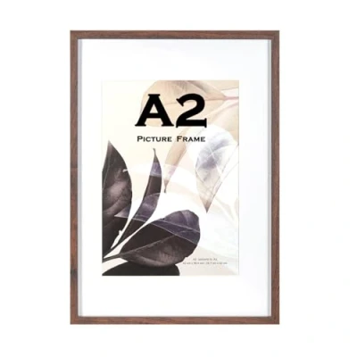 Image of Scholar Tree Walnut A2(42x59.4cm) Photo Frames, Wooden Picture Frames A2 with Mount for A3 Frame, Wall Mountable
