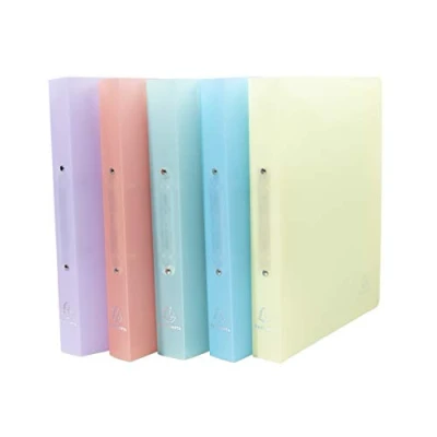 Image of Exacompta Ref. 54970E Set of 5 semi rigid PP Chromaline binders 2 round rings diameter 30 mm Spine 40 External dimensions: 32x25 cm A4 file format assorted colors