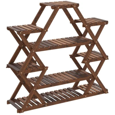 Image of vidaXL Flower Stand 110x25x105 cm Solid Wood Fir