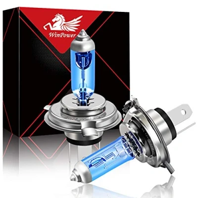 Image of WinPower 24V H4 P43t Halogen Bulbs 75/70W Super Bright Ultra White Headlight Bulb 64196 Hi/Lo Beam 5000K for Lorry/Truck, 2 Lamps
