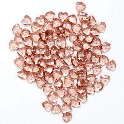 Image of Rose Gold 12mm Heart Diamonds Premium Table Gems 28g