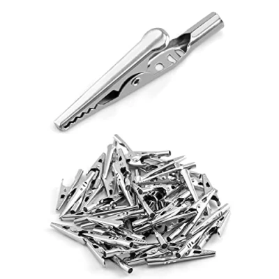 Image of QWORK® 50Pcs Alligator Clips, Electrical Test Cable Crocodile Clips Metal Croc for Laboratory Electric Testing Work, 2&quot; / 50mm