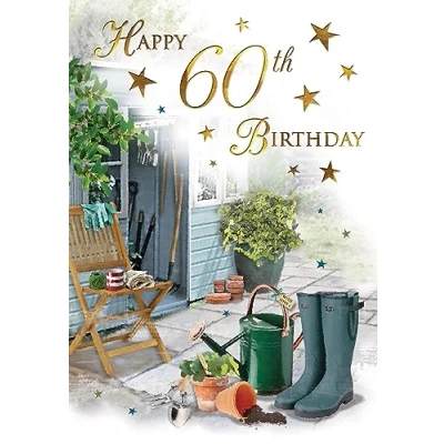 Image of Regal Publishing Traditional Milestone Age Birthday Card 60 Male 9 x 6 inches Piccadilly Greetings