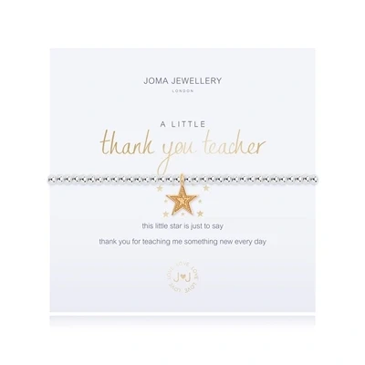 Image of Joma Jewellery A LITTLE THANK YOU TEACHER Silver Bracelet 17.5cm stretch